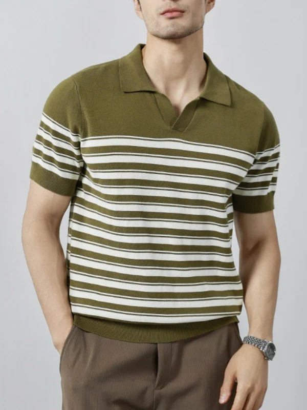 Stripes Old Money Style Polo Shirts - Image 3