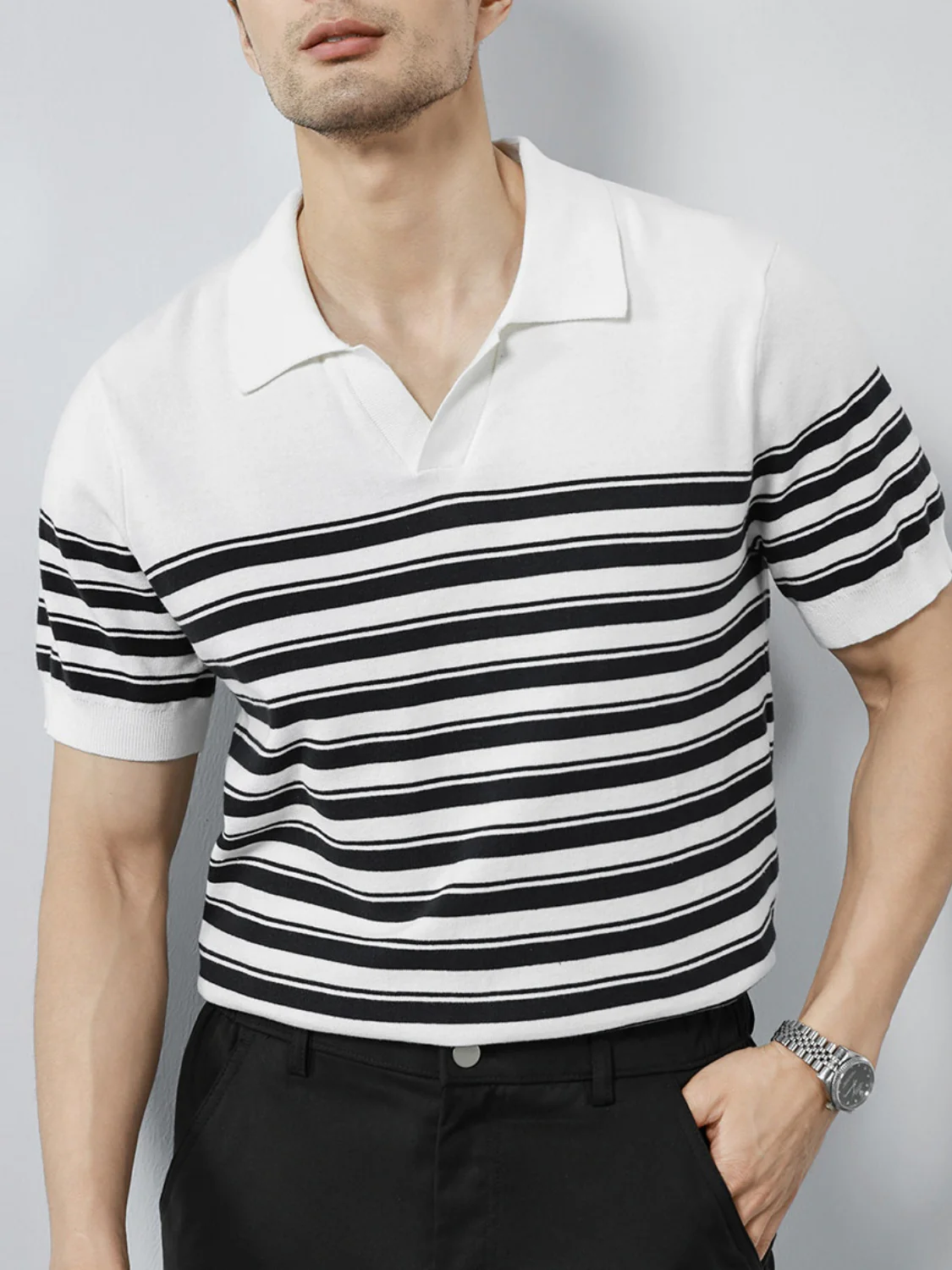 Stripes Old Money Style Polo Shirts - Image 7
