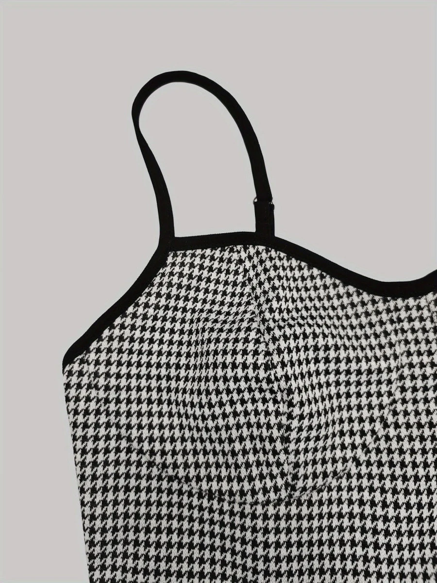 Plaid Camisoles Wide Leg Commuting Jumpsuits - Image 6