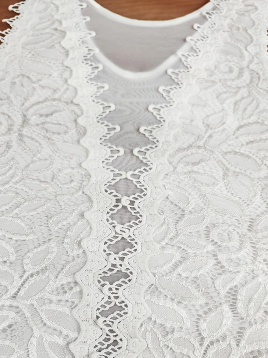 Lace Trim Hollow Bodysuits - Image 14