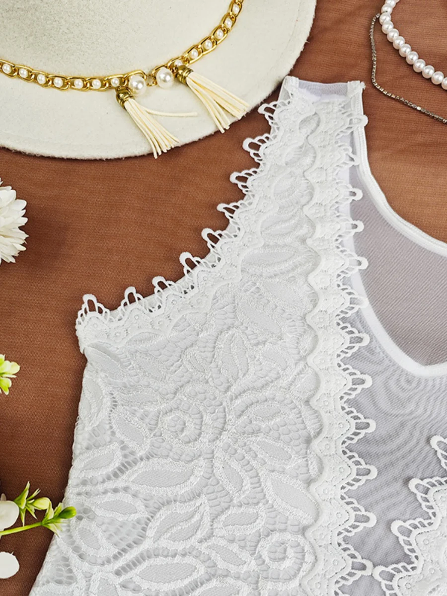 Lace Trim Hollow Bodysuits - Image 15