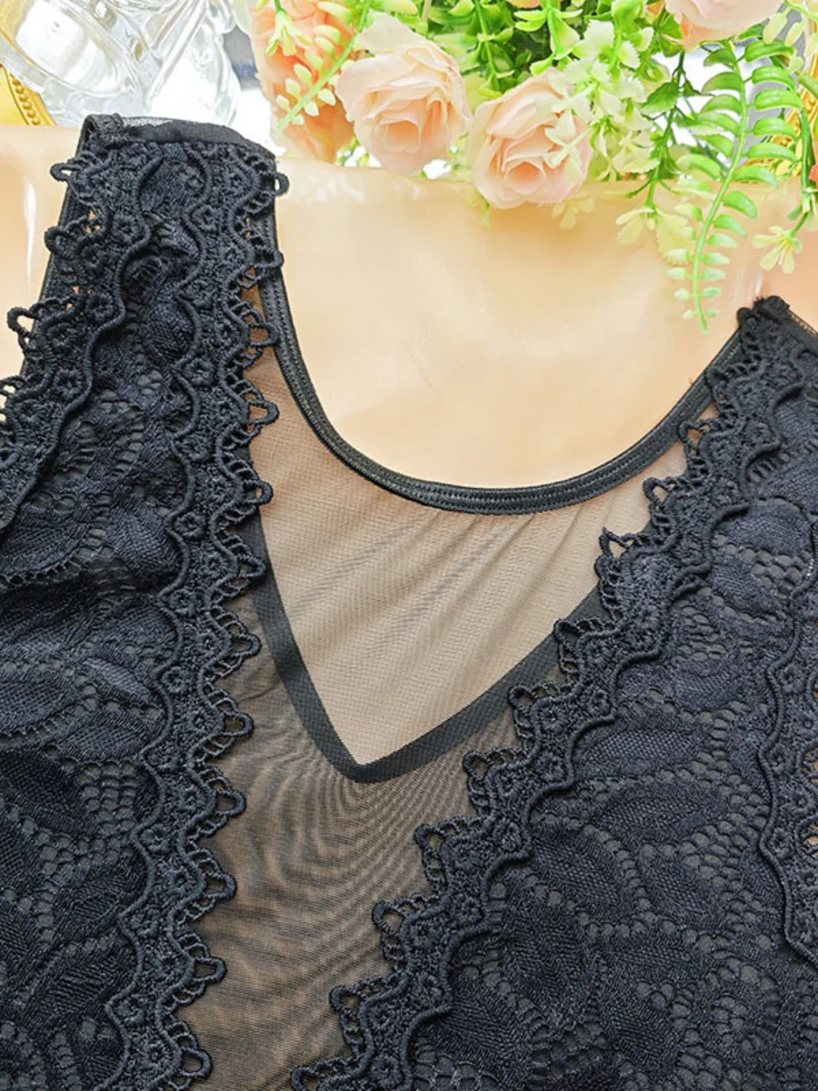 Lace Trim Hollow Bodysuits - Image 19