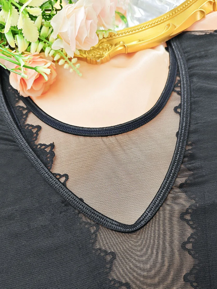 Lace Trim Hollow Bodysuits - Image 24