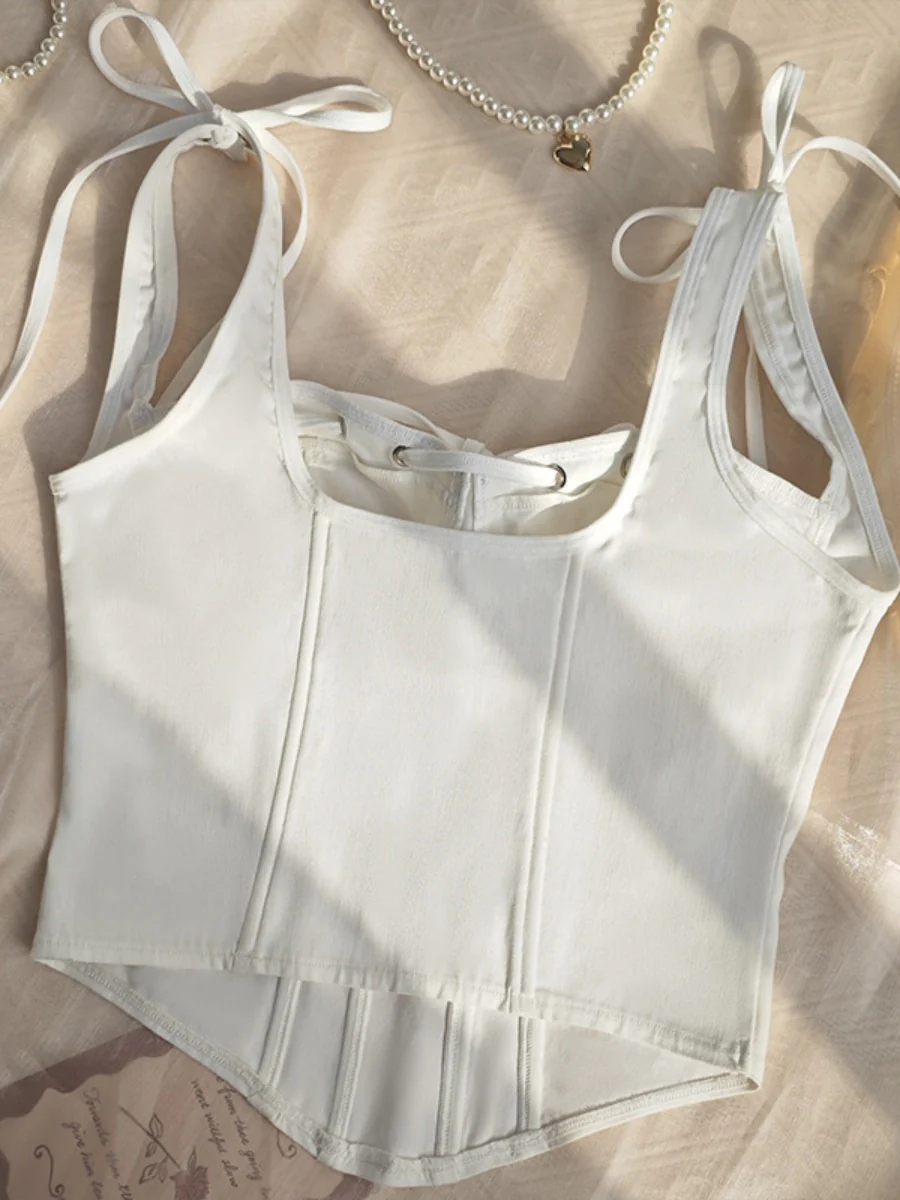 Lace Up Solid Color Camisoles - Image 8