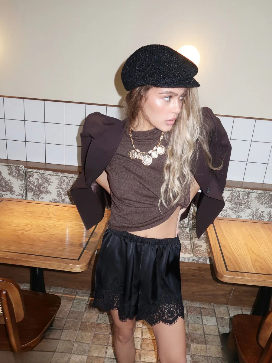 Satin Lace-trimmed Shorts - Image 12