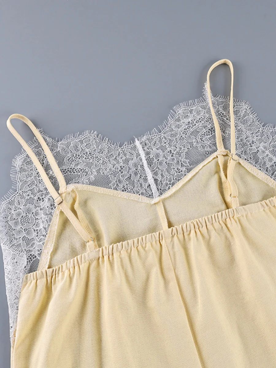 Lace-trimmed Camisole Short Dress - Image 11