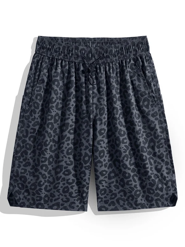Retro Leopard Print Five Points Shorts - Image 10