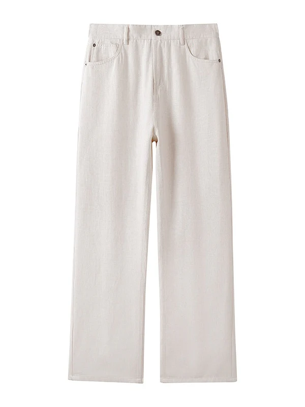 Old Money Style Flax Drape Pants - Image 4