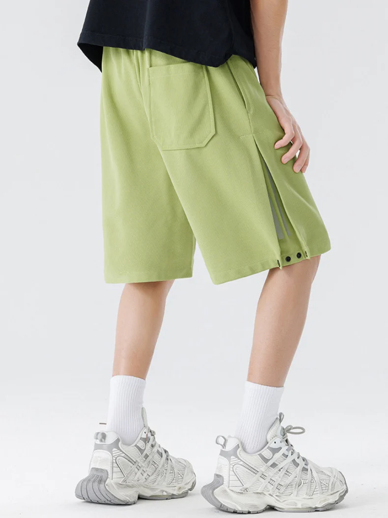 Side Slit Printed Five Points Shorts - Image 5