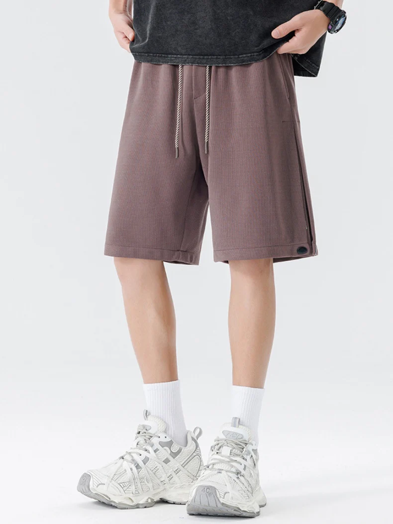 Side Slit Printed Five Points Shorts - Image 7