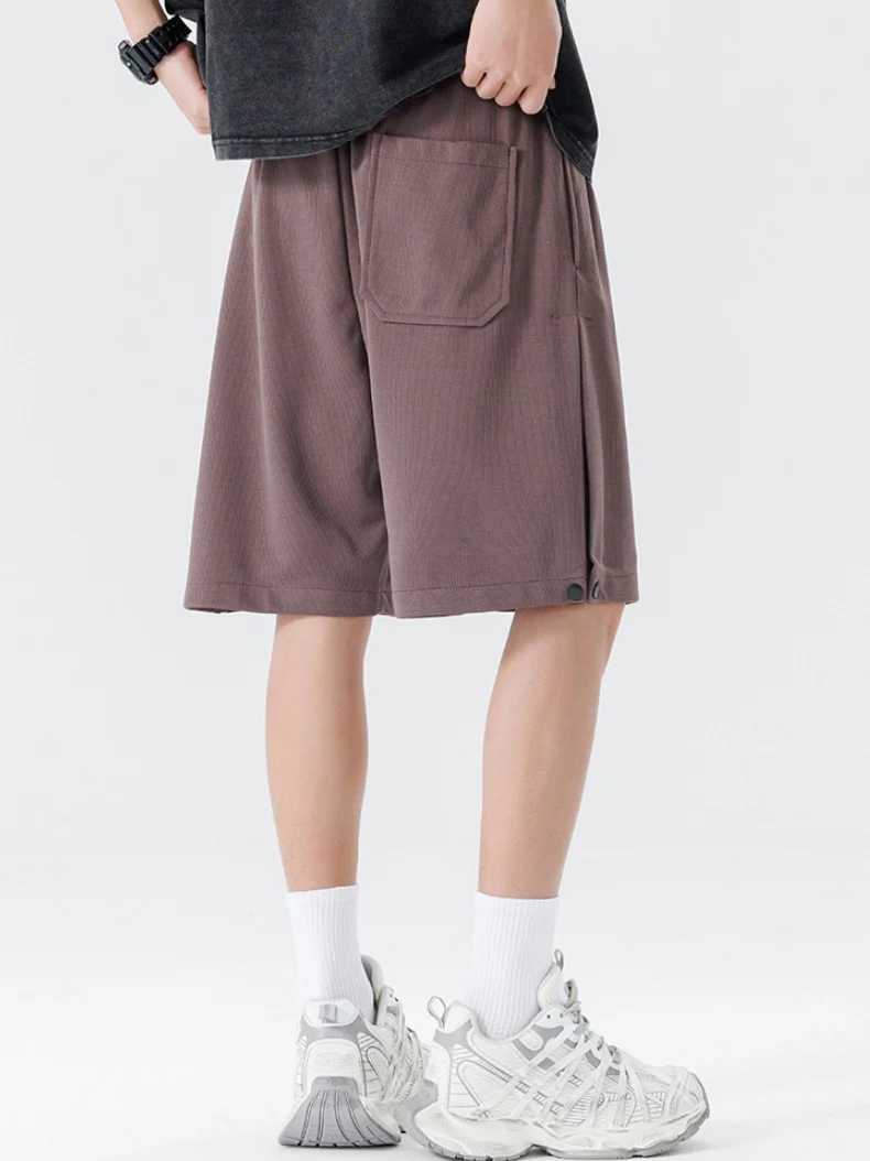 Side Slit Printed Five Points Shorts - Image 8