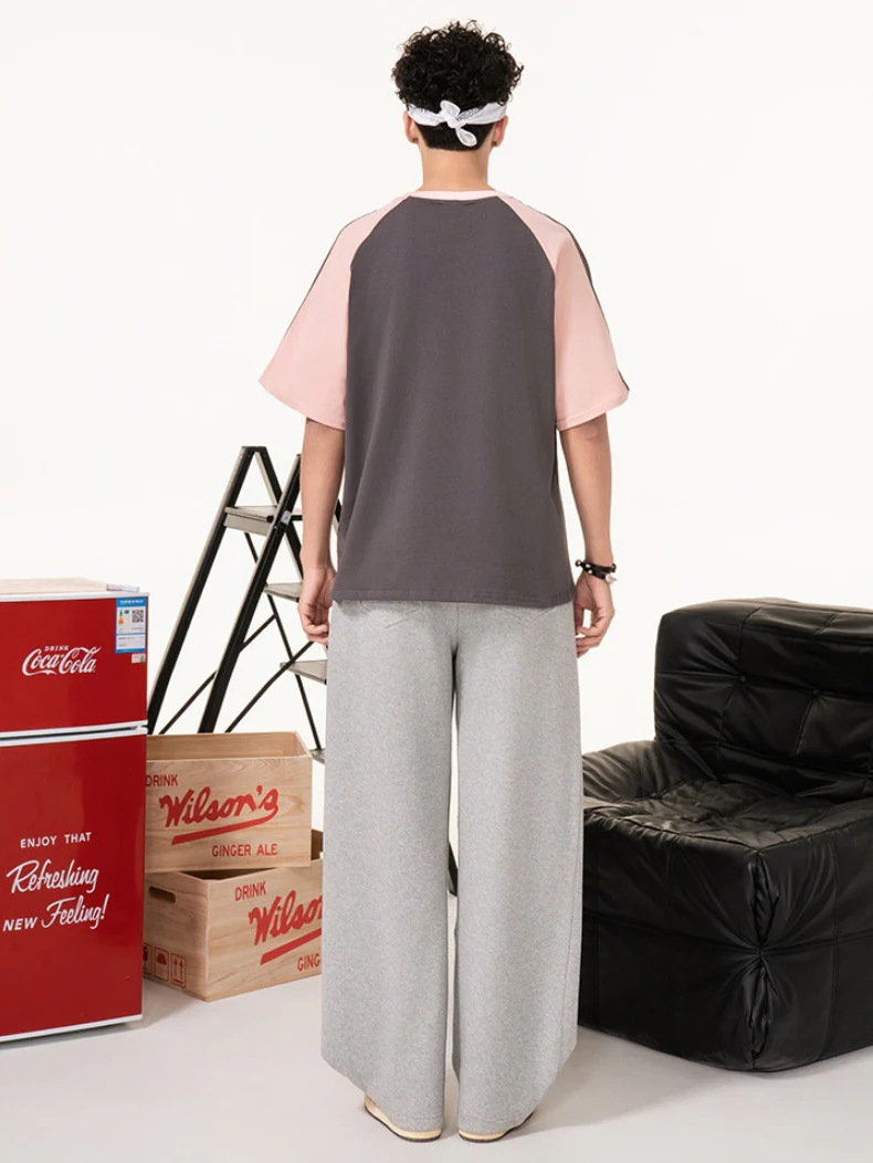 Stripes Patchwork Cooling Sensation Color-blocked T-shirts - Image 12