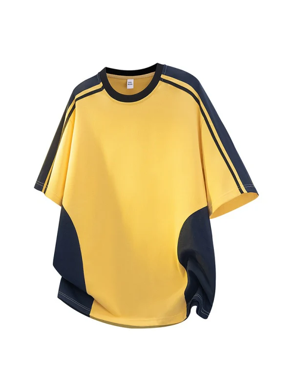 Retro Stripes Color-blocked T-shirts - Image 2