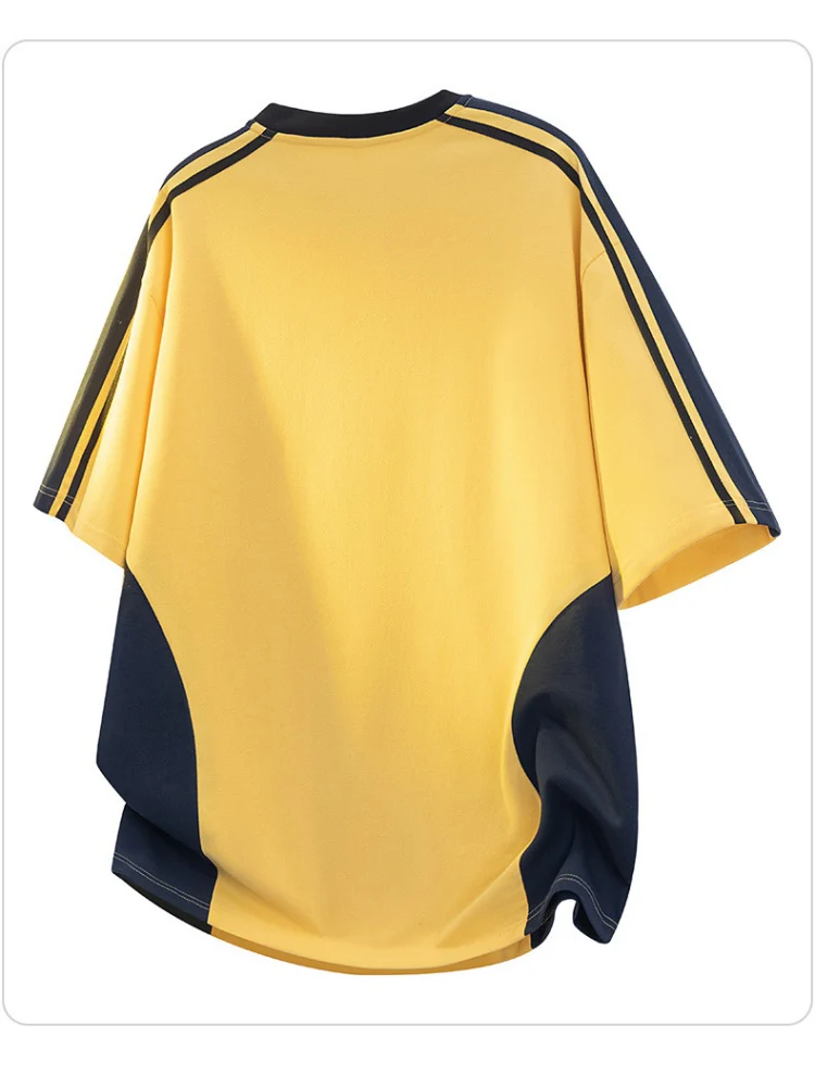 Retro Stripes Color-blocked T-shirts - Image 3