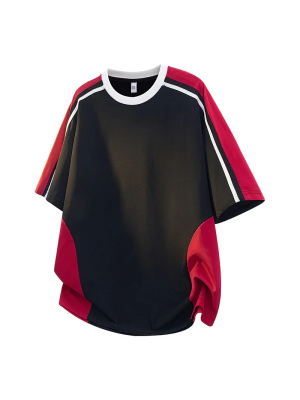 Retro Stripes Color-blocked T-shirts - Image 4