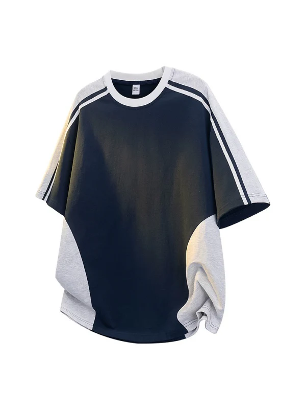Retro Stripes Color-blocked T-shirts - Image 5