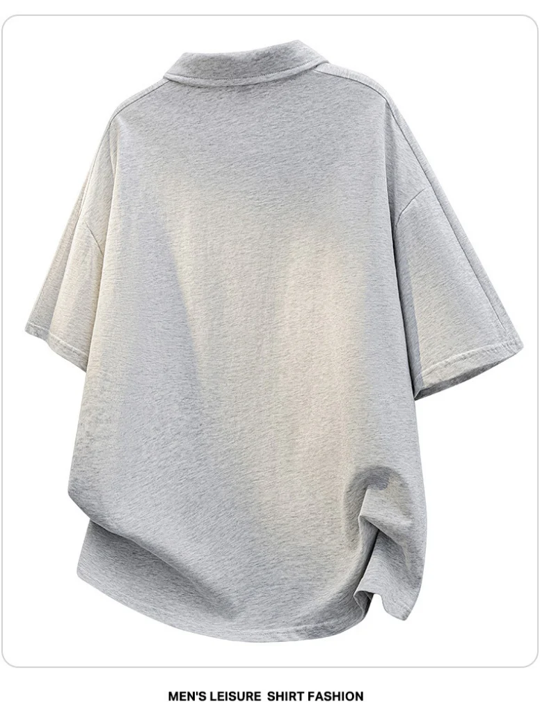 Stripes Patchwork Breathable Loose-fit POLO Shirt - Image 3