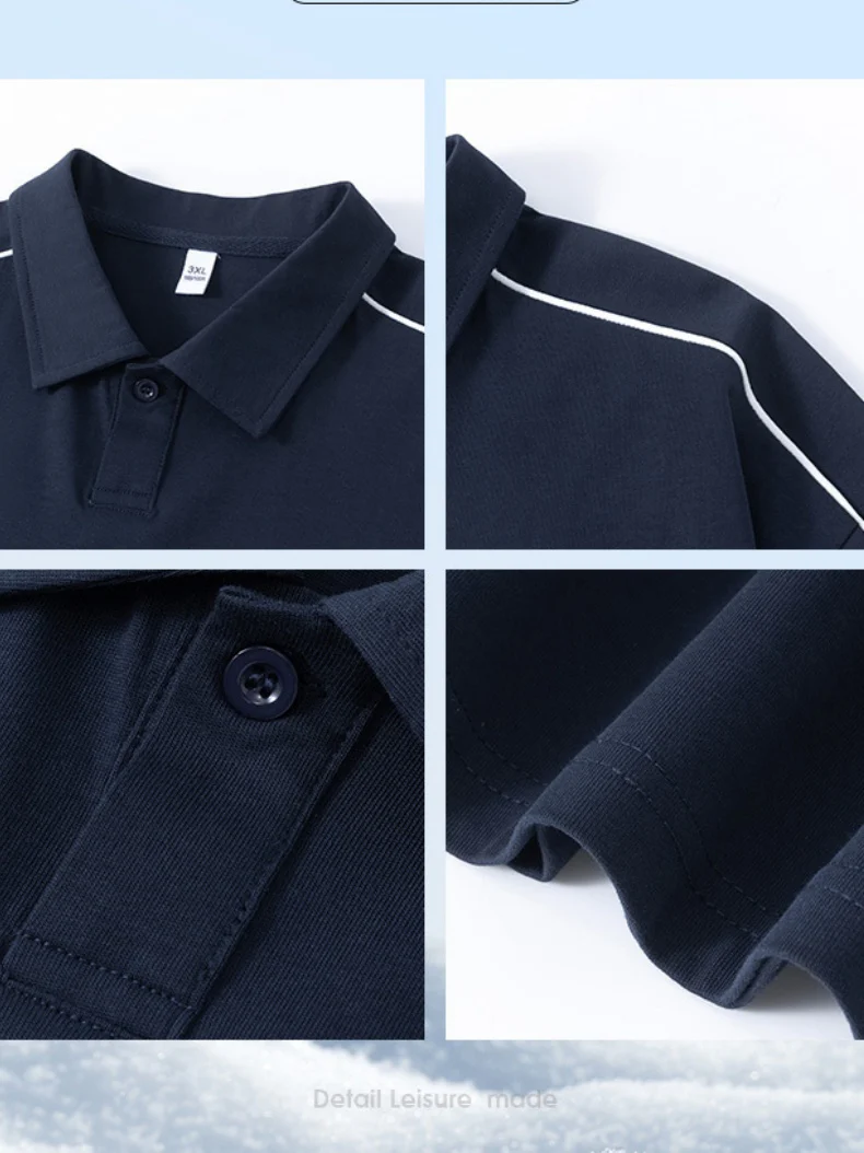 Stripes Patchwork Breathable Loose-fit POLO Shirt - Image 6