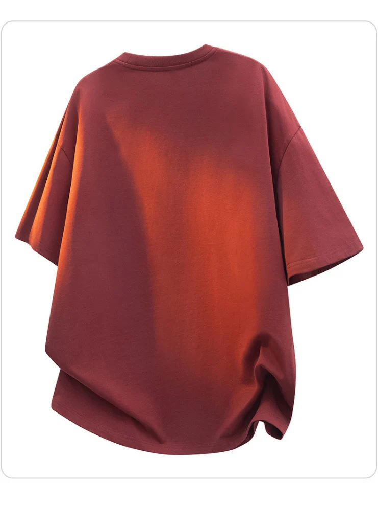 Retro Color-blocked Patchwork Loose-fit T-shirts - Image 3