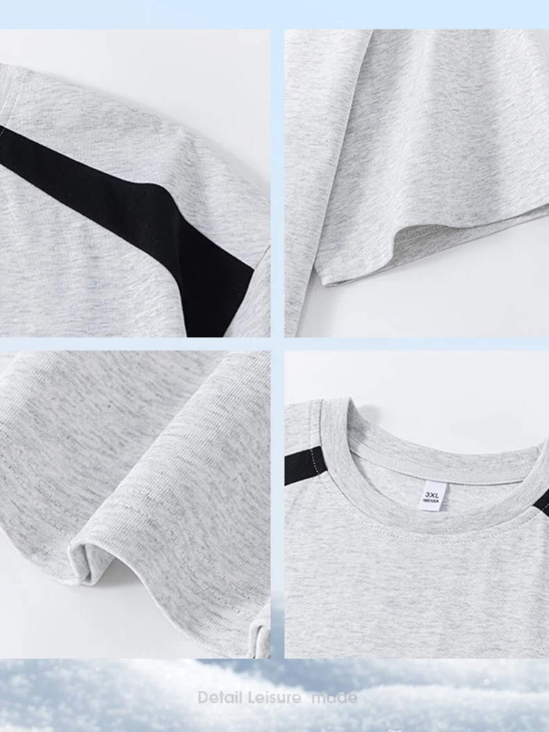 Retro Color-blocked Patchwork Loose-fit T-shirts - Image 5