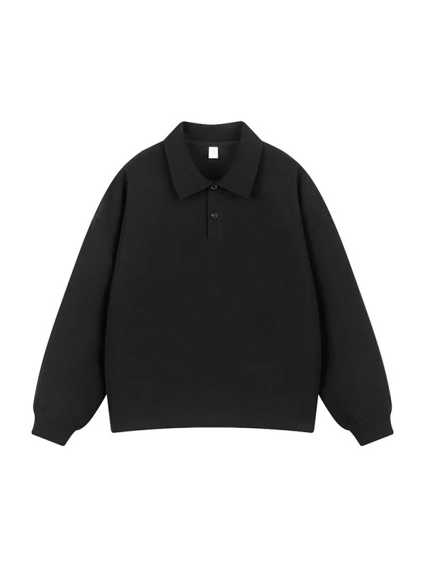 Solid Color Lapel Simplicity Polo - Image 2