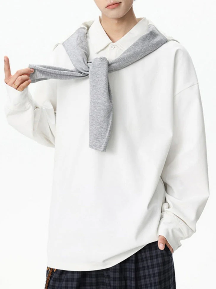 Solid Color Lapel Simplicity Polo - Image 6