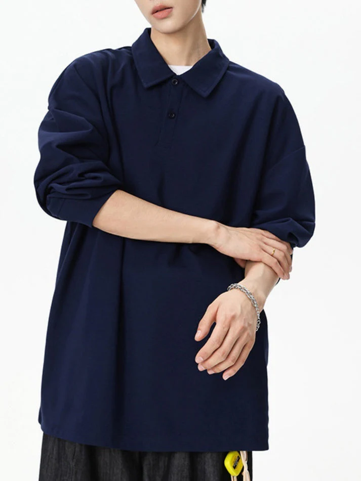 Solid Color Lapel Simplicity Polo - Image 8