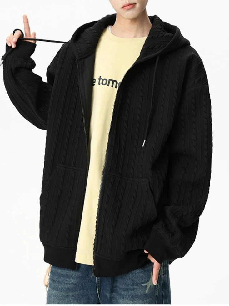 Liber Autumn Neutral wear Jacquard Solid Color Sweatshirts&Hoodies - Image 7