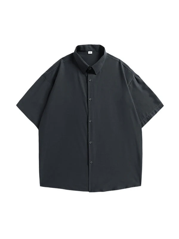 Cooling Sensation Loose-fit Dropped Shoulders Shirts - Image 6