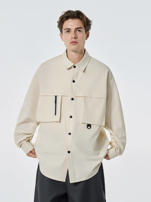 Water Proof Tooling Loose Lapel Long-sleeved Shirt
