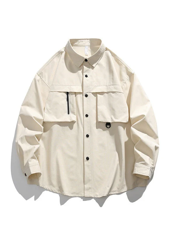 Water Proof Tooling Loose Lapel Long-sleeved Shirt - Image 2