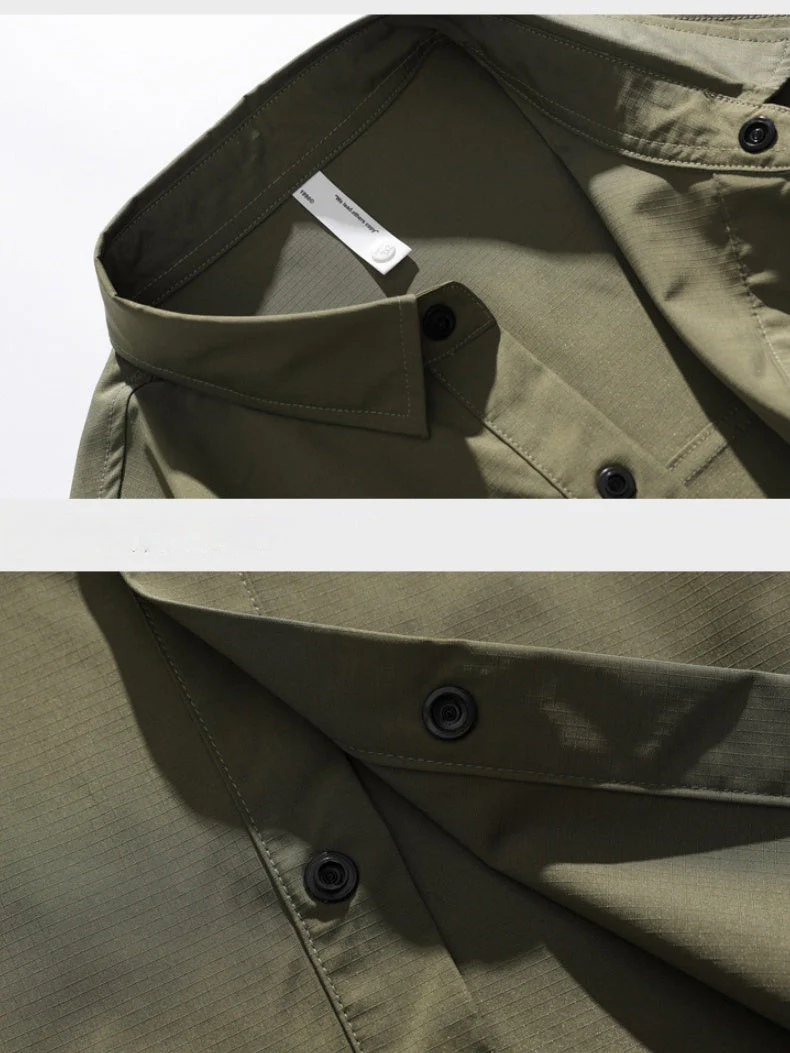 Water Proof Tooling Loose Lapel Long-sleeved Shirt - Image 5