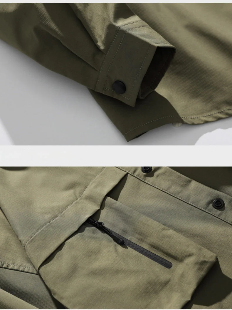 Water Proof Tooling Loose Lapel Long-sleeved Shirt - Image 6
