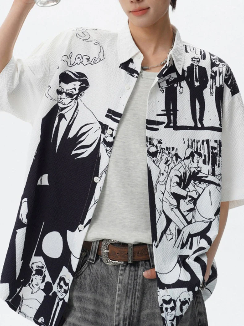 Printed Leisure Loose-fit Beach Shirts - Image 12