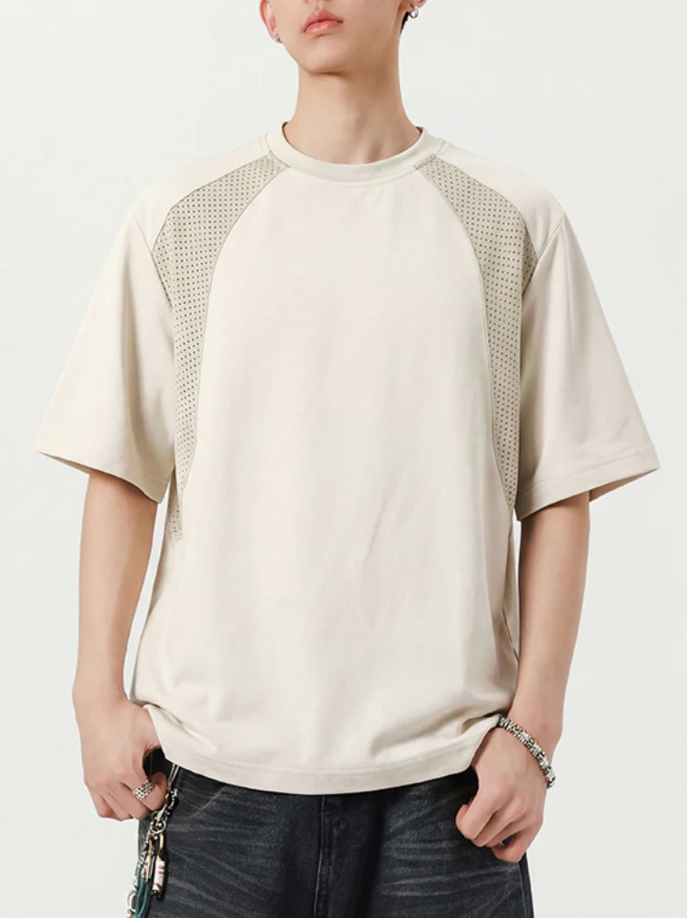 Color-blocked Patchwork Breathable Loose-fit Quick-drying T-shirts - Image 6