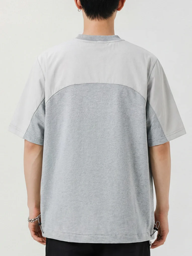 Color-blocked Patchwork Breathable Loose-fit T-shirts - Image 2