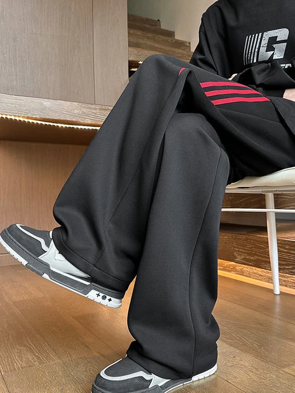 Liber Autumn Neutral wear Color matching Stripes Pants - Image 4