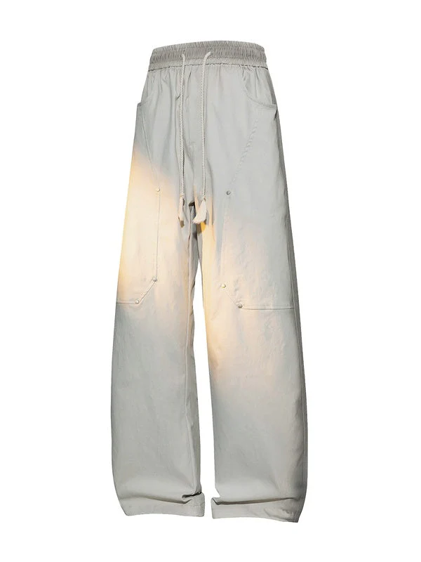 Liber Autumn Neutral wear Studs Stripes Cargo Trousers - Image 10