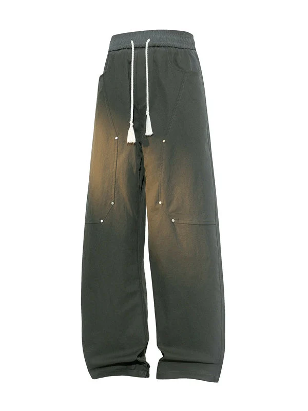Liber Autumn Neutral wear Studs Stripes Cargo Trousers - Image 8