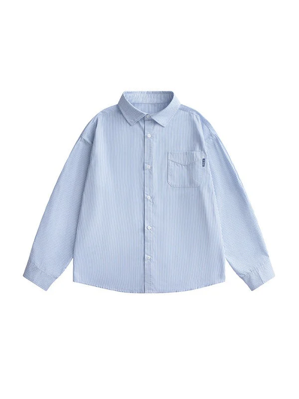 Vertical Stripe Color-blocked Shirts - Image 6