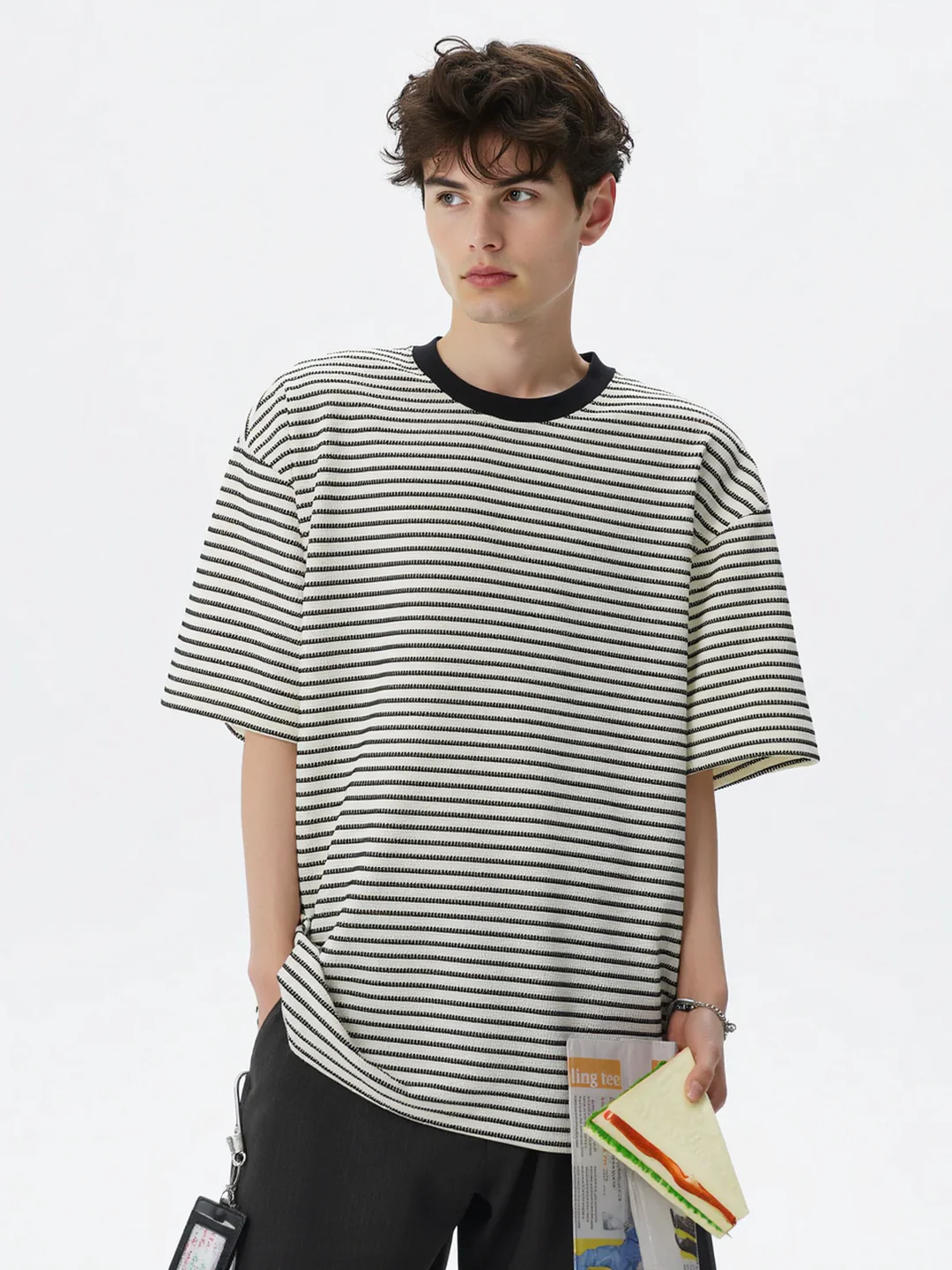 Color-blocked Stripes Loose-fit T-shirts