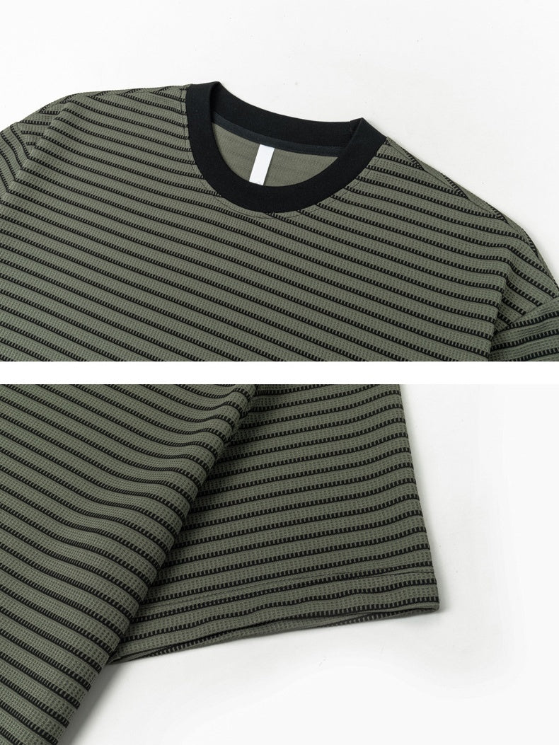 Color-blocked Stripes Loose-fit T-shirts - Image 9