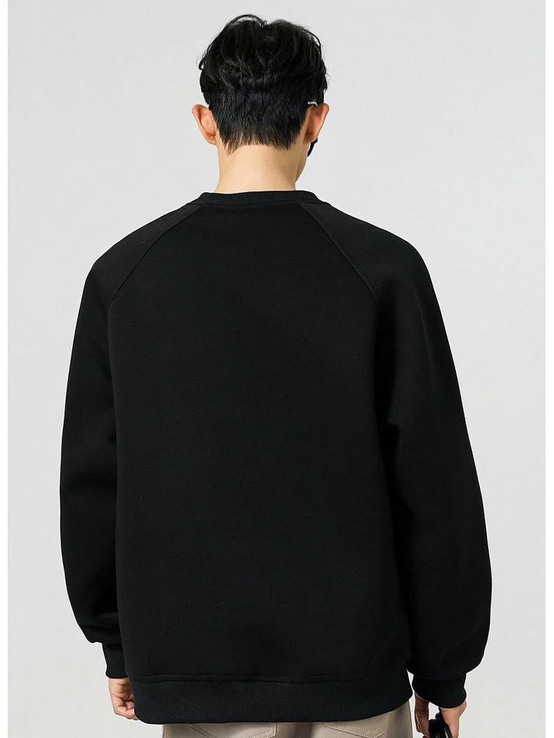 Boxy Structure Patchwork Collarless Sweatshirt - Image 5