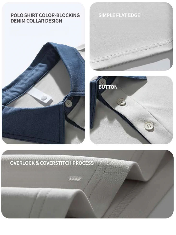 Notch-Collar Color-blocked Loose-fit POLO Shirt - Image 4
