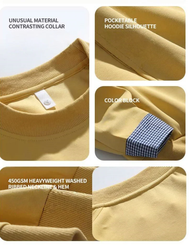 Pocket Color-blocked Loose-fit Sweatshirts&Hoodies - Image 11