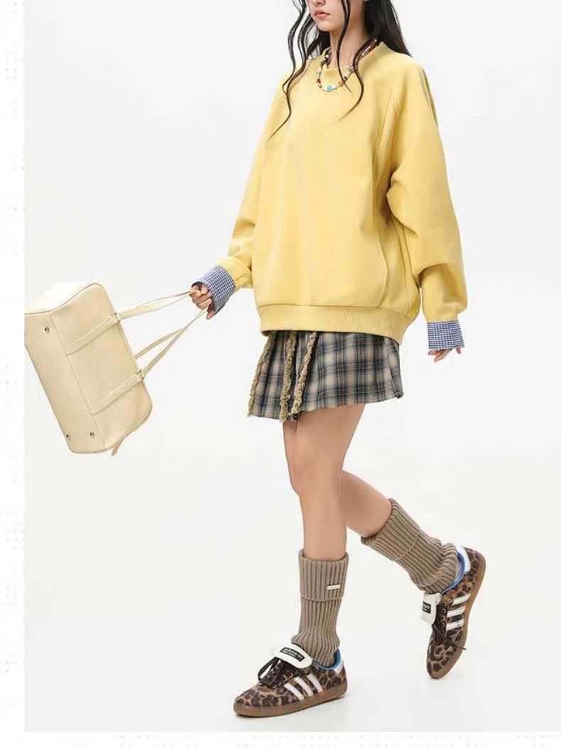 Pocket Color-blocked Loose-fit Sweatshirts&Hoodies - Image 9