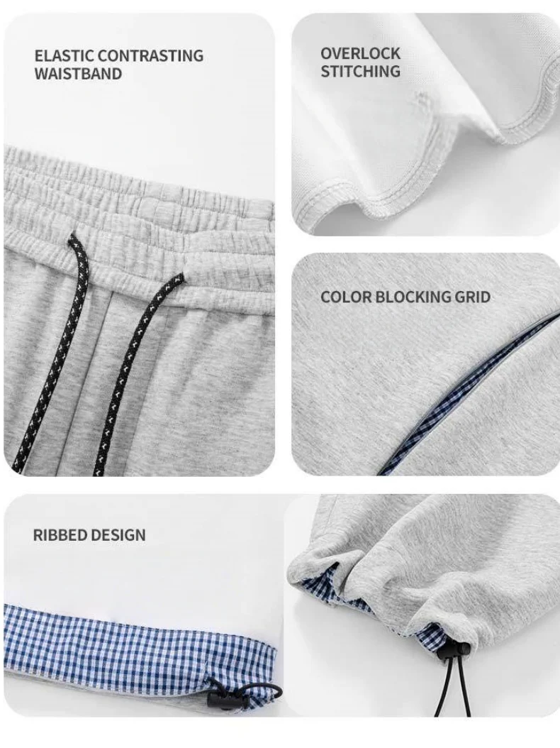 Plaid Color-blocked Patchwork Pants - Image 3