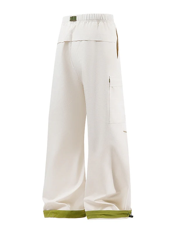 Color-blocked Patchwork Loose-fit Cargo Trousers - Image 2