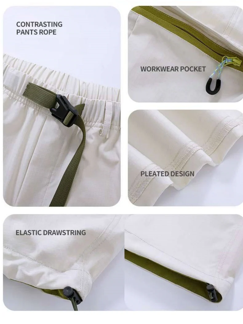 Color-blocked Patchwork Loose-fit Cargo Trousers - Image 3