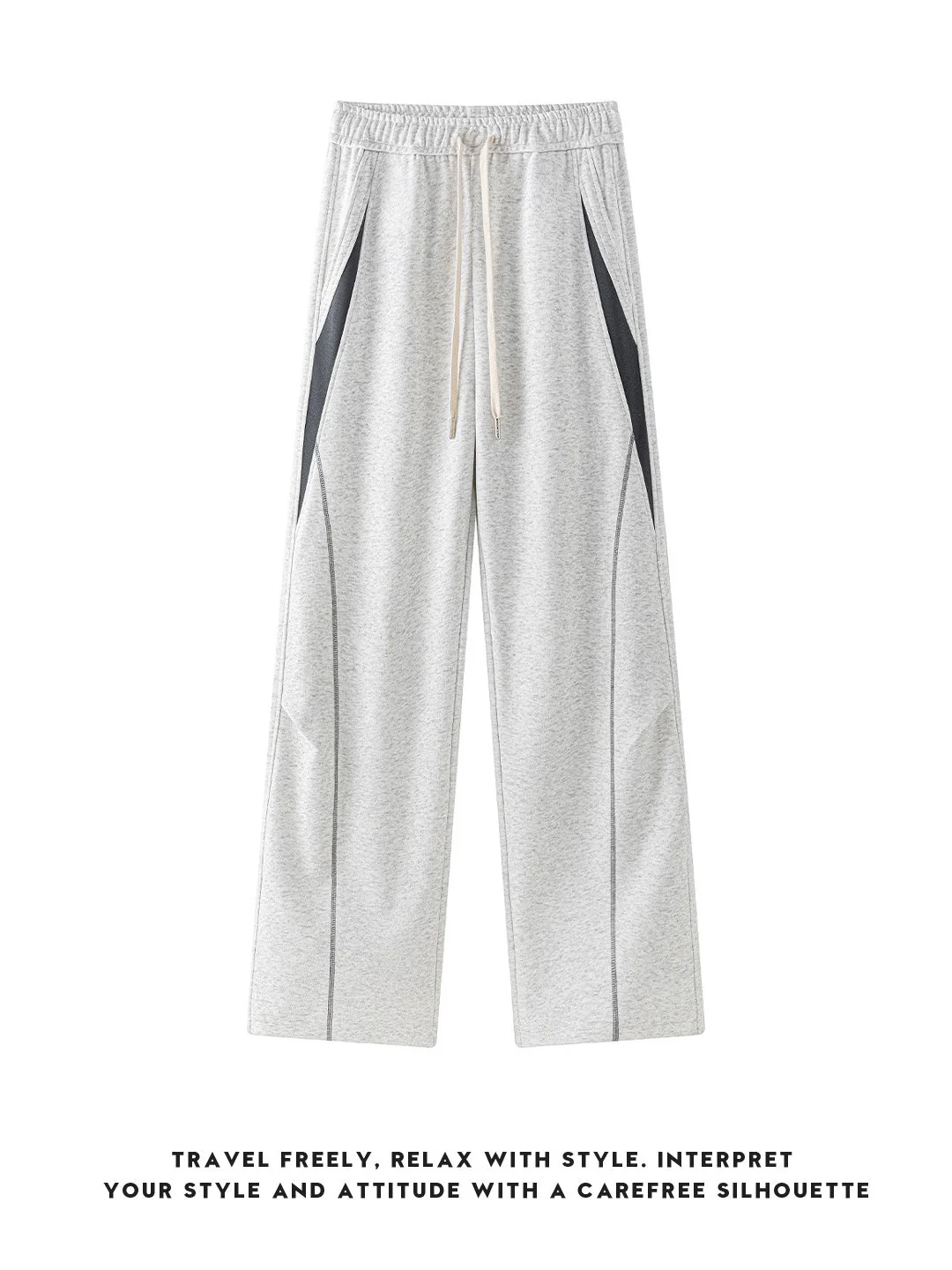 Color-blocked Geometry Scimitar Wide-leg Sweatpants - Image 10